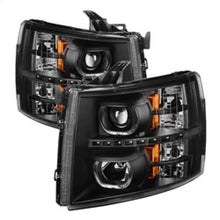 Carregar imagem no visualizador da galeria, Xtune Chevy Silverado 1500/2500/3500 07-13 LED Halo Projector Headlights Black PRO-JH-CSIL07-CFB-BK