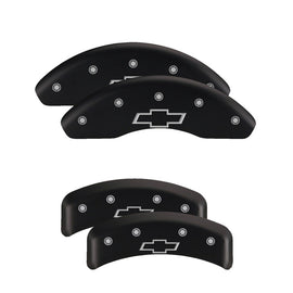 MGP 4 Caliper Covers Engraved Front & Rear Cursive/Charger Black finish silver ch