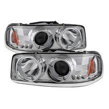 Carregar imagem no visualizador da galeria, Spyder GMC Sierra 1500/2500/3500 99-06 Projector Headlights LED Halo LED Chrome PRO-YD-CDE00-HL-C