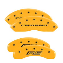 Load image into Gallery viewer, MGP 4 Caliper Covers Engraved Front &amp; Rear MGP Yellow finish black ch