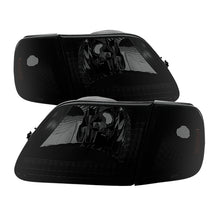 Carregar imagem no visualizador da galeria, Xtune Ford F150 97-03 Crystal Headlights w/Corner Black Smoked HD-JH-FF15097-SET-AM-BSM