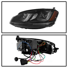 Carregar imagem no visualizador da galeria, Spyder Volkswagen Golf VII 14-16 Projector Headlights DRL LED Blk Stripe Blk PRO-YD-VG15-BLK-DRL-BK