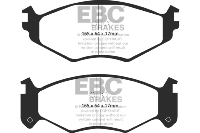 EBC 91-94 Chrysler Town & Country 3.3 (15in Wheels) Greenstuff Front Brake Pads
