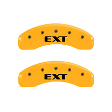 Carregar imagem no visualizador da galeria, MGP 4 Caliper Covers Engraved Fr Escalade Rear EXT Yellow Finish Blk Char 2003 Cadillac Escalade ESV