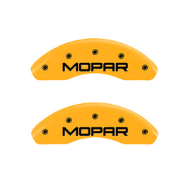 MGP 4 Caliper Covers Engraved Front & Rear MOPAR Yellow finish black ch