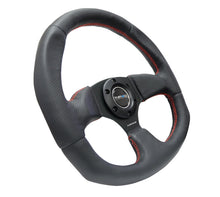 Carregar imagem no visualizador da galeria, NRG Reinforced Steering Wheel (320mm Horizontal / 330mm Vertical) Leather w/Red Stitching
