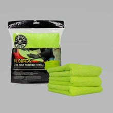 Load image into Gallery viewer, Chemical Guys El Gordo Thick Professional Microfiber Towel - 16.5in x 16.5in - Green - 3 Pack (P16)