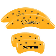 Carregar imagem no visualizador da galeria, MGP 4 Caliper Covers Engraved Front &amp; Rear GMC Yellow finish black ch