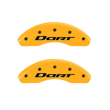 Load image into Gallery viewer, MGP 4 Caliper Covers Engraved Front &amp; Rear With out stripes/Dart Yellow finish black ch