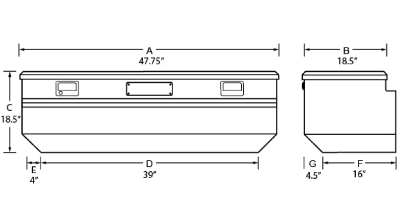 Lund Universal Alum Flush Mount Box - Brite