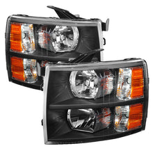 Carregar imagem no visualizador da galeria, Xtune Chevy Silverado 07-13 Crystal Headlights Black HD-JH-CS07-AM-BK