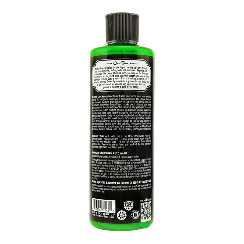 Chemical Guys Honeydew Snow Foam Auto Wash Cleansing Shampoo - 16oz (P6)