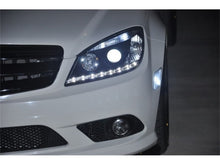 Carregar imagem no visualizador da galeria, Spyder Mercedes Benz C-Class 08-11 Projector Headlights Halogen - DRL Blk PRO-YD-MBW20408-DRL-BK