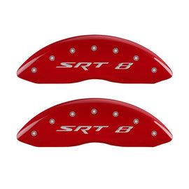 MGP 4 Caliper Covers Engraved Front & Rear SRT8 Red finish silver ch