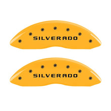 Carregar imagem no visualizador da galeria, MGP 2 Caliper Covers Eng Front Silverado Yellow Finish Blk Char 05 Chevy Silverado 1500