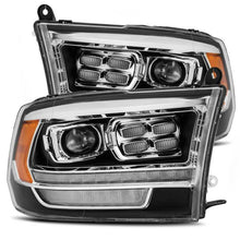 Carregar imagem no visualizador da galeria, AlphaRex 09-18 Dodge Ram 1500HD PRO-Series Proj Headlight Plnk Style Blk w/Chrm Acc w/Seq Signal/DRL