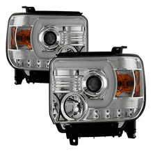 Carregar imagem no visualizador da galeria, Spyder GMC Sierra 14-16 Projector Headlights Light Bar DRL Chrm PRO-YD-GS14V2-LBDRL-C