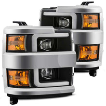 Load image into Gallery viewer, AlphaRex 15-19 Chevy 2500HD PRO-Series Proj Headlights Plank Style Black w/Chrome Acc w/Activ Light