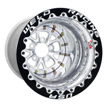 Carregar imagem no visualizador da galeria, Weld V-Series 15x12 / 5x4.75 BP / 6in. BS Polished Wheel - Black Double Beadlock MT