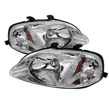 Carregar imagem no visualizador da galeria, Xtune Honda Civic 99-00 Amber Crystal Headlights Chrome HD-JH-HC99-AM-C