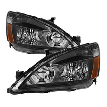 Carregar imagem no visualizador da galeria, Xtune Honda Accord 03-07 Amber Crystal Headlights Black HD-JH-HA03-AM-BK