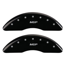 Load image into Gallery viewer, MGP 4 Caliper Covers Engraved Front &amp; Rear MGP Black finish silver ch