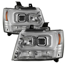 Carregar imagem no visualizador da galeria, Spyder 07-14 Chevy Suburban/1500/2500/Tahoe V2 Projector Headlights Chrome PRO-YD-CSUB07V2-DRL-C