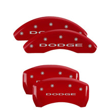 Carregar imagem no visualizador da galeria, MGP 4 Caliper Covers Engraved Front &amp; Rear With out stripes/Dodge Red finish silver ch