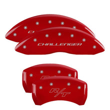 Carregar imagem no visualizador da galeria, MGP 4 Caliper Covers Engraved Front Block/Challenger Engraved Rear Vintage Style/RT Red fnsh slvr ch