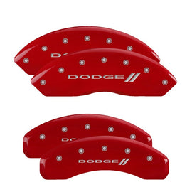 MGP Front set 2 Caliper Covers Engraved Front Bowtie Red finish silver ch