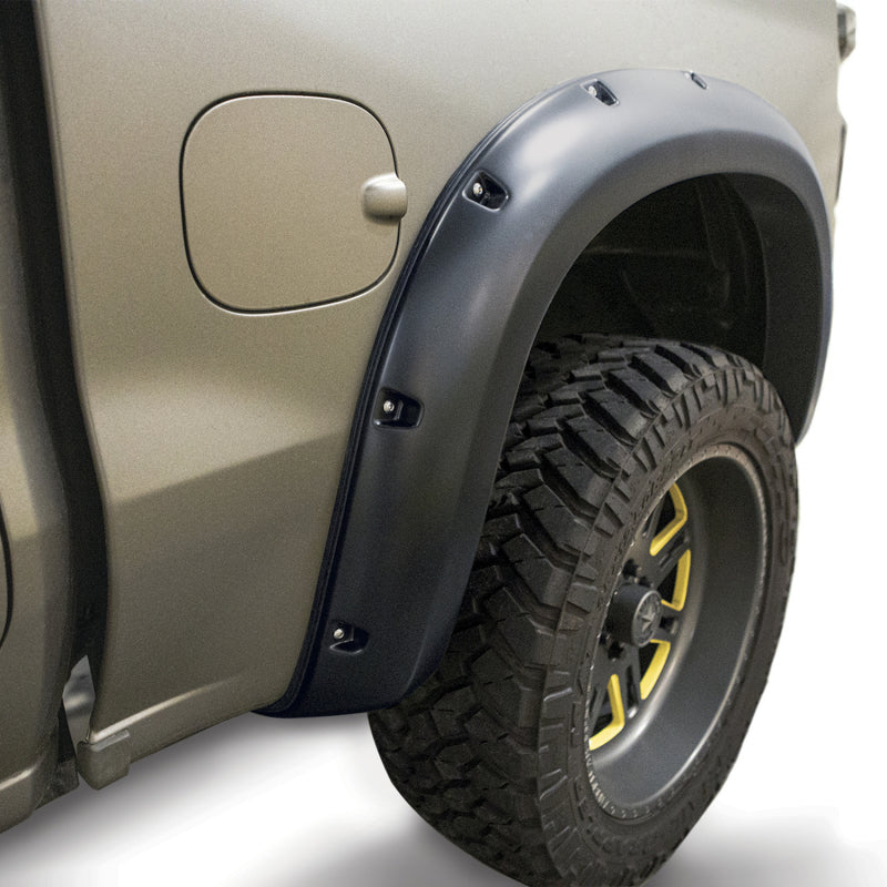Lund 2019 Chevy Silverado 1500 RX-Rivet Style Smooth Elite Series Fender Flares - Black (2 Pc.Rear)