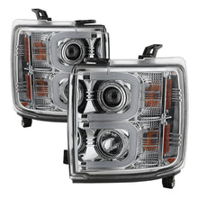 Carregar imagem no visualizador da galeria, Spyder Chevy Silverado 2014-16 2500 HD Projector Headlights Light Bar DRL Chrm PRO-YD-CSHD14-LBDRL-C