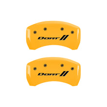 Load image into Gallery viewer, MGP 4 Caliper Covers Engraved Front &amp; Rear With stripes/Dart Yellow finish black ch