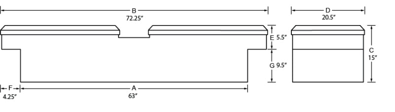 Lund Universal Aluminum Gull Wing Cross Box - Brite