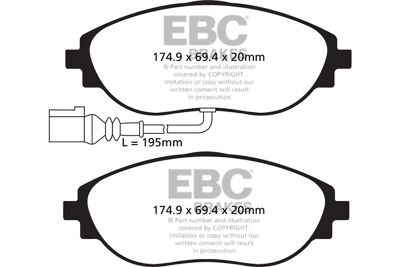EBC 14+ Audi S3 2.0 Turbo Yellowstuff Front Brake Pads