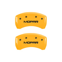Load image into Gallery viewer, MGP 4 Caliper Covers Engraved Front &amp; Rear Mopar Yellow Finish Black Char 2004 Chrysler Crossfire