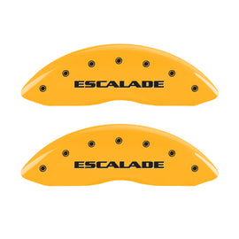 MGP 4 Caliper Covers Engraved Fr Escalade Rear EXT Yellow Finish Blk Char 2003 Cadillac Escalade ESV