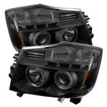 Carregar imagem no visualizador da galeria, Spyder Nissan Titan 04-14 Projector Headlights LED Halo LED Blk Smke PRO-YD-NTI04-HL-BSM