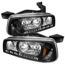 Carregar imagem no visualizador da galeria, Xtune Dodge Charger 06-10 1Pc LED Crystal Headlights Black HD-ON-DCH05-1PC-LED-BK