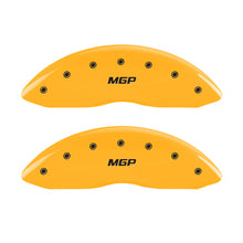 Carregar imagem no visualizador da galeria, MGP Front set 2 Caliper Covers Engraved Front MGP Yellow finish black ch