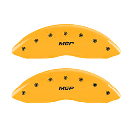 MGP 4 Caliper Covers Engraved Front & Rear MGP Yellow finish black ch