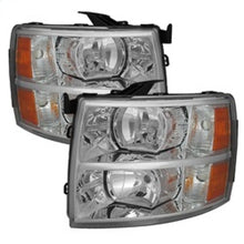 Carregar imagem no visualizador da galeria, Xtune Chevy Silverado 07-13 Crystal Headlights Chrome HD-JH-CS07-AM-C