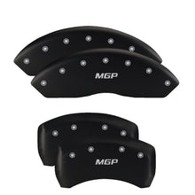 Carregar imagem no visualizador da galeria, MGP 4 Caliper Covers Engraved Front &amp; Rear Bowtie Red finish silver ch