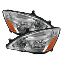 Carregar imagem no visualizador da galeria, Xtune Honda Accord 03-07 Amber Crystal Headlights Chrome HD-JH-HA03-AM-C
