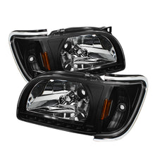 Carregar imagem no visualizador da galeria, Xtune Toyota Tacoma 01-04 1 Piece w/ Chrome Trim Crystal Headlights Black HD-ON-TT01-1PC-LED-CC-BK