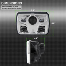 Carregar imagem no visualizador da galeria, Xtune Rectangular SeaLED Beam 7X6 Inch LED Headlights ( High/Low Beam ) Chrome PRO-JH-7X6LED-HL-C