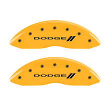 Load image into Gallery viewer, MGP 4 Caliper Covers Engraved F &amp; R w/ Stripes/Dodge Yellow Finish Black Char 2006 Dodge Charger