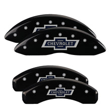 Carregar imagem no visualizador da galeria, MGP 4 Caliper Covers Engraved F &amp; R 100 Anniversary Black Finish Silver Char 2019 Chevrolet Suburban