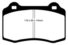 Carregar imagem no visualizador da galeria, EBC 96-00 Lotus Esprit Turbo 2.0 Turbo GT3 Yellowstuff Rear Brake Pads