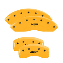 Carregar imagem no visualizador da galeria, MGP 4 Caliper Covers Engraved Fr Challenger Rr Vintage RT Yellow Finish Black Char 06 Dodge Charger